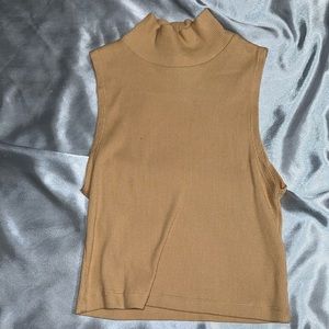 BEIGE CROPPED TURTLE NECK